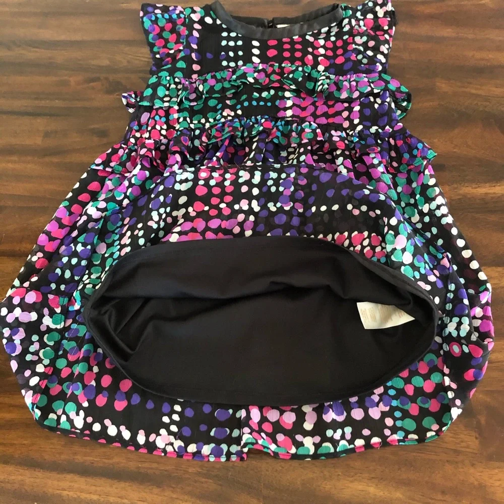 Kate Spade Chiffon Ruffle Dotty Dots Dress
